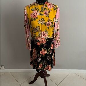 Zara Floral Mini Dress - Yellow, Pink, Black